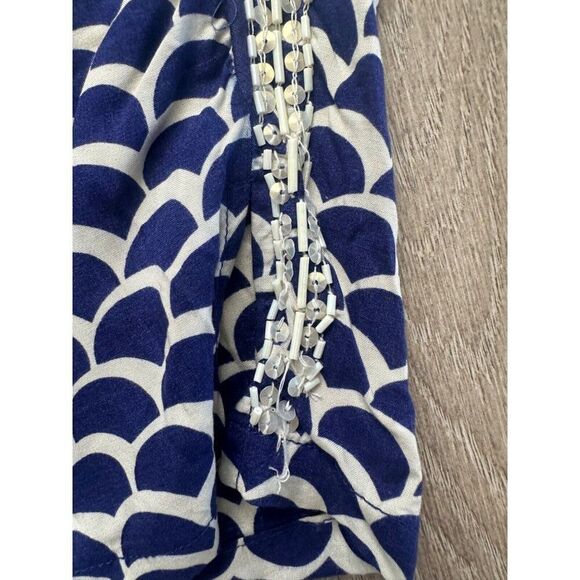 Anthropologie Pull on Blue Beaded Joggers Women's Medium Mermaid Vacation - Picture 9 of 11